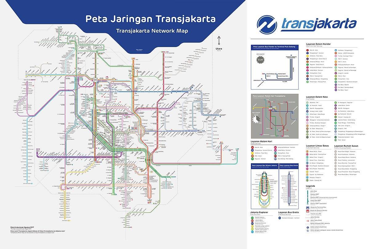 transJakarta मार्ग नक्शा