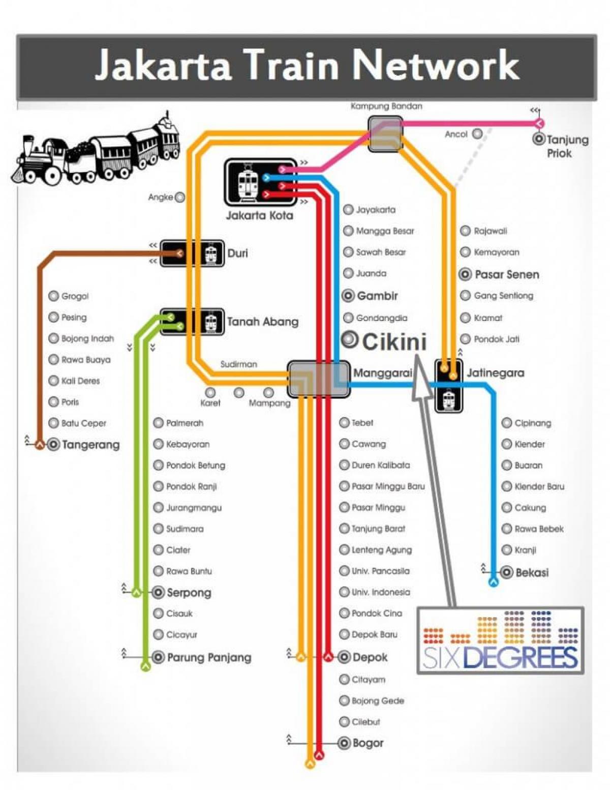 जकार्ता रेलवे मानचित्र