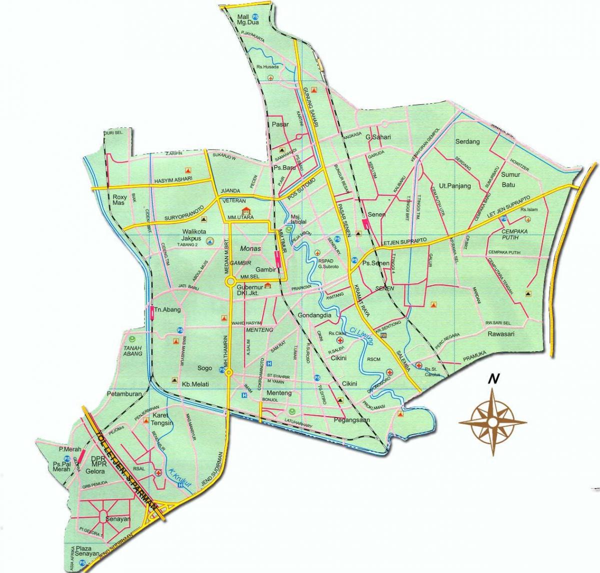 नक्शे के Jakarta pusat