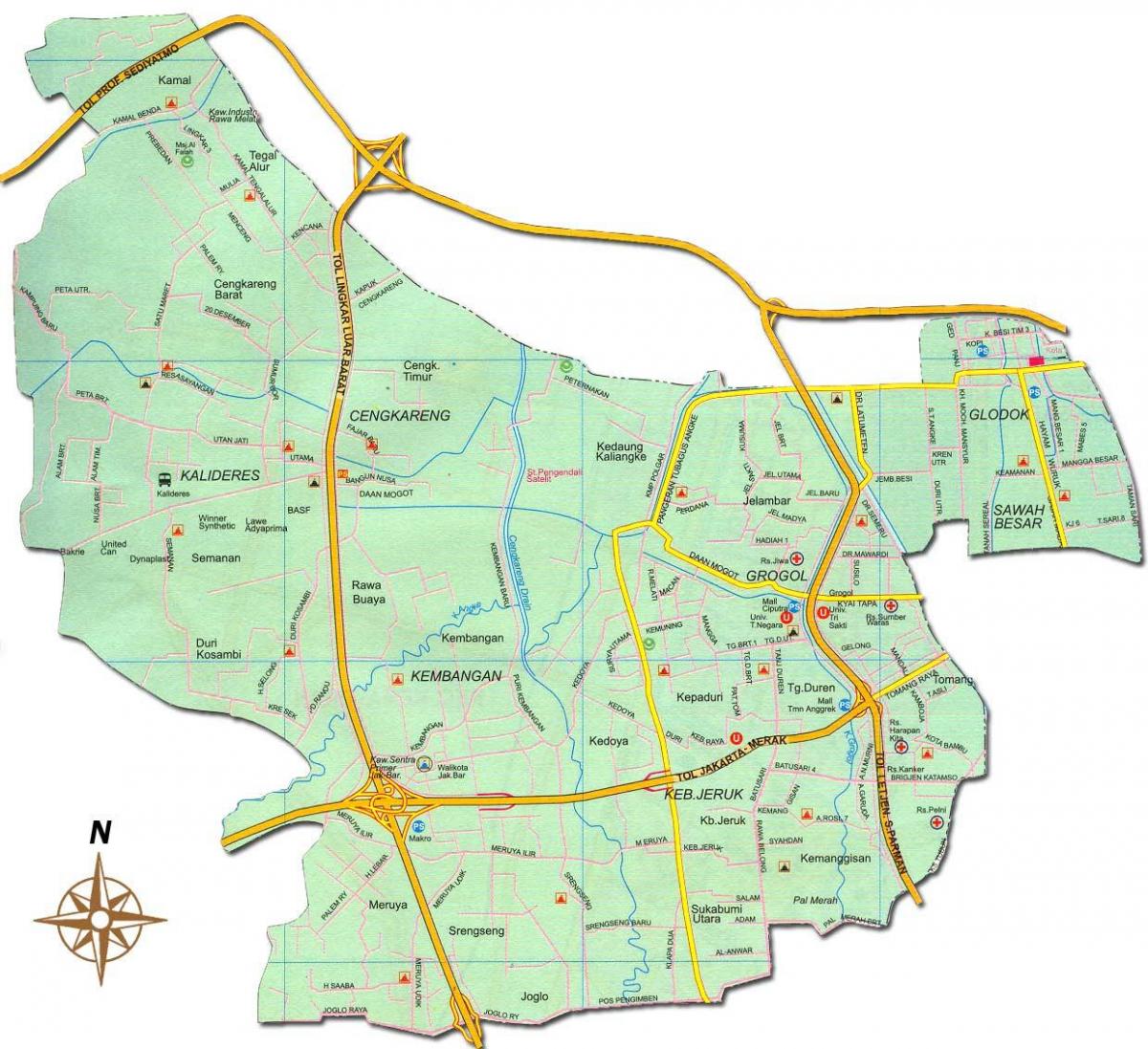 जकार्ता barat का नक्शा