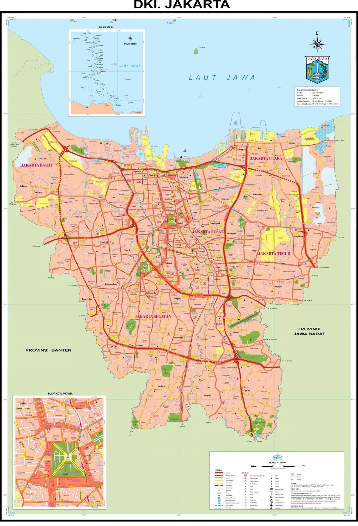 जकार्ता शहर के नक्शे