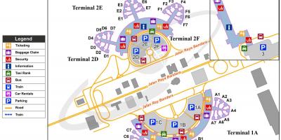 Soekarno hatta अंतर्राष्ट्रीय हवाई अड्डे का नक्शा