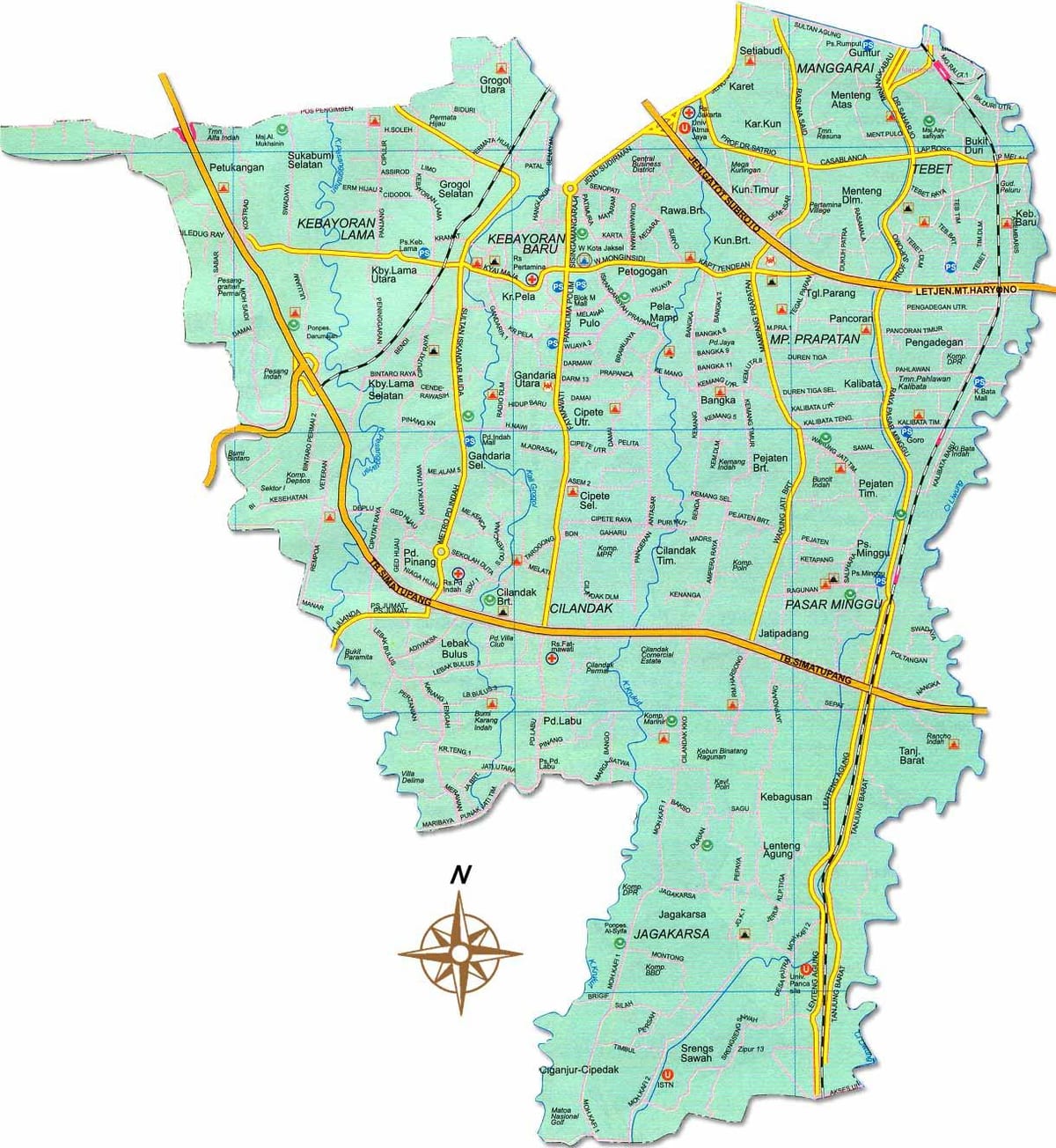 नक्शे के जकार्ता selatan