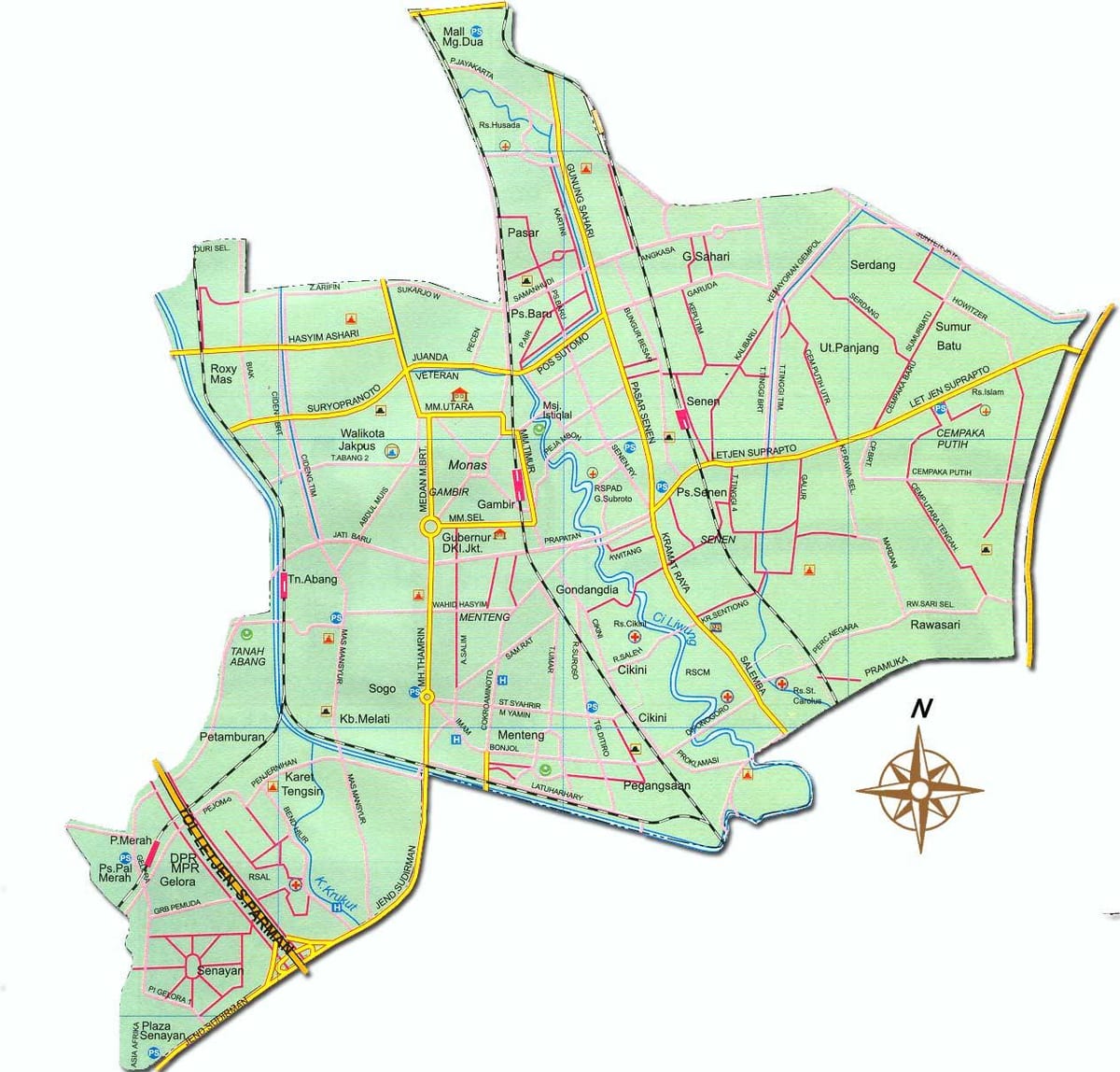 नक्शे के Jakarta pusat