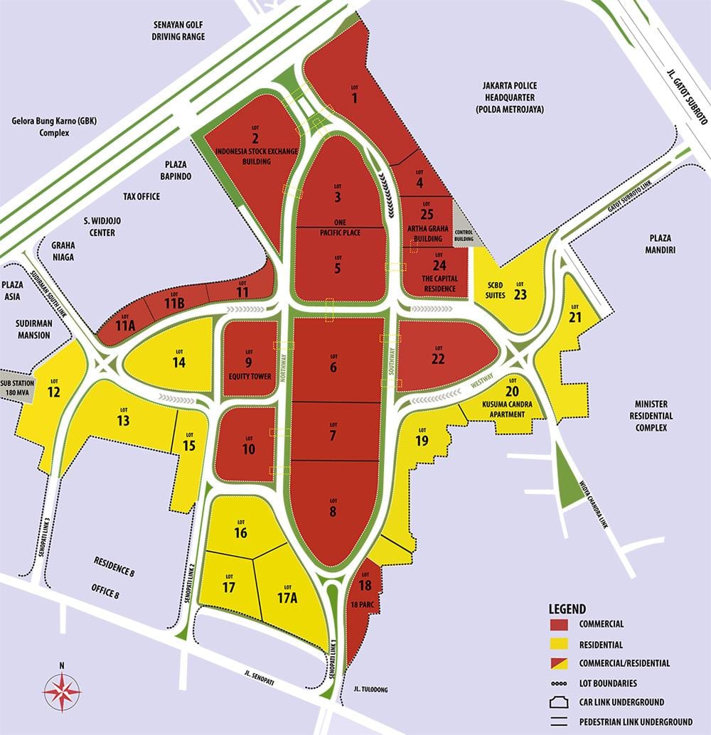 नक्शे के scbd जकार्ता
