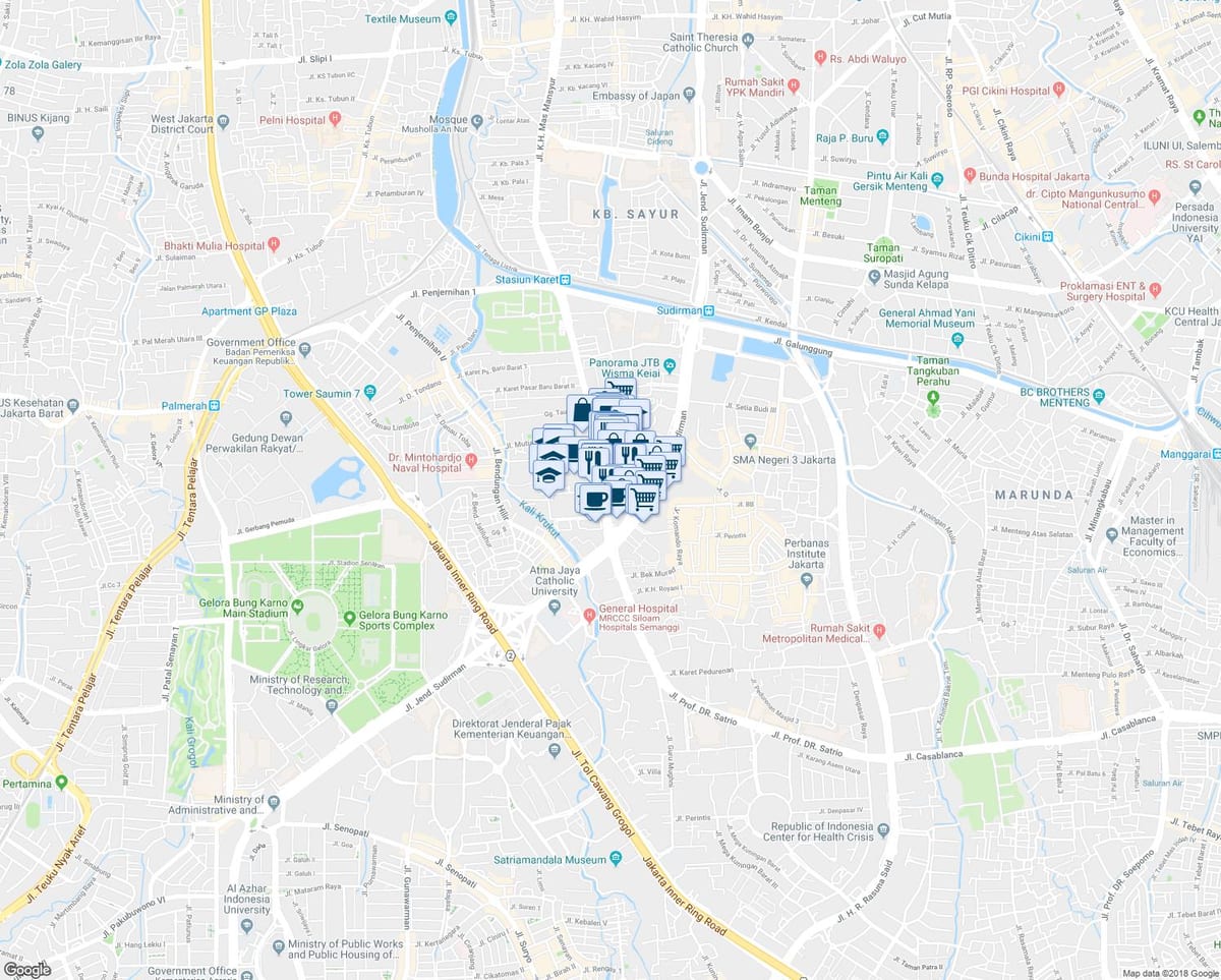 sudirman जकार्ता मानचित्र
