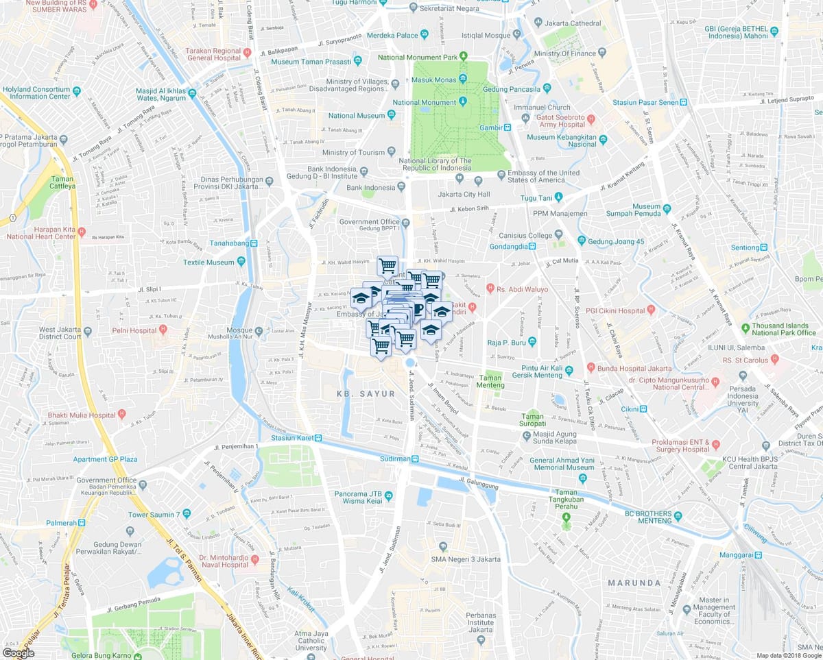 नक्शे के thamrin जकार्ता